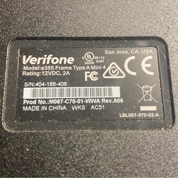 Verifone E355 Black Frame Type A M087-C70-11-WWA for Mini 4 - Picture 3 of 5